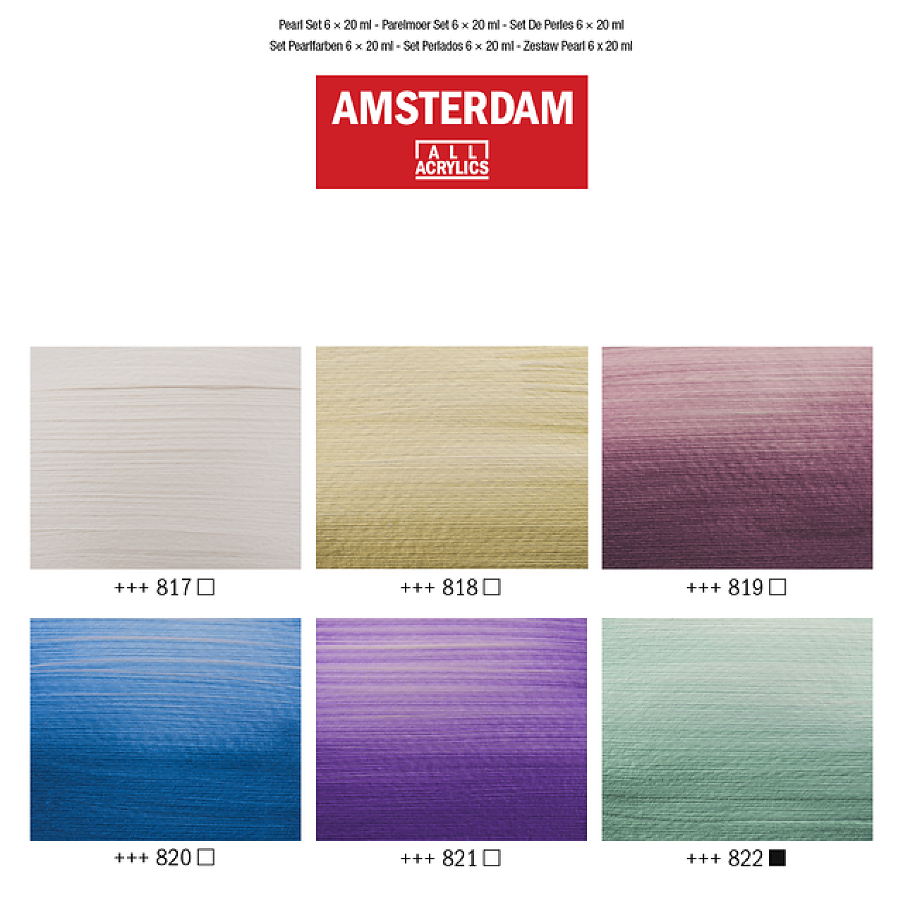 Geweldig berekenen handboeien Amsterdam Acrylverf Set Parelmoer 6 x 20ml | Talens Specialist - Verfze